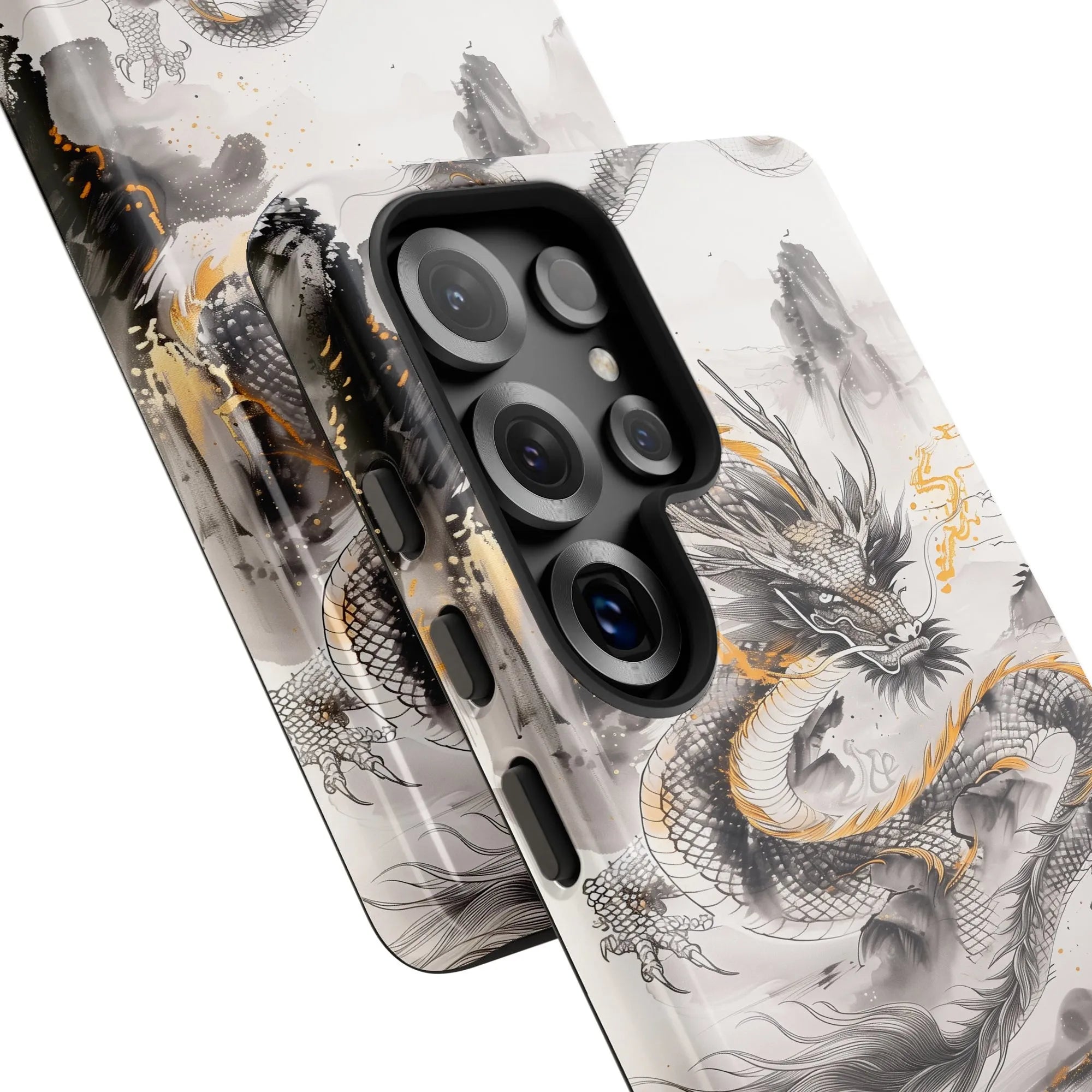 Dragon Phone Case for Samsung Galaxy | Japanese Ink Wash Art Design | Dual-Layer Tough Cover | Premium Gift for Mythology Fan