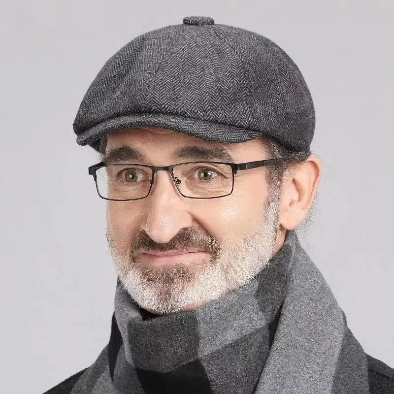 Vintage British Beret & Newsboy Cap - Wool Blend, Retro Chic Style for Timeless Fashion Statement