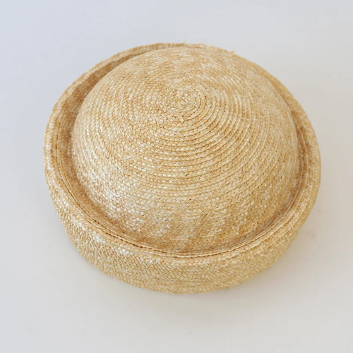 100% Natural 	round  Straw hat for men women  japanese  summer sailor hat  Beach Beret sun pillbox hat