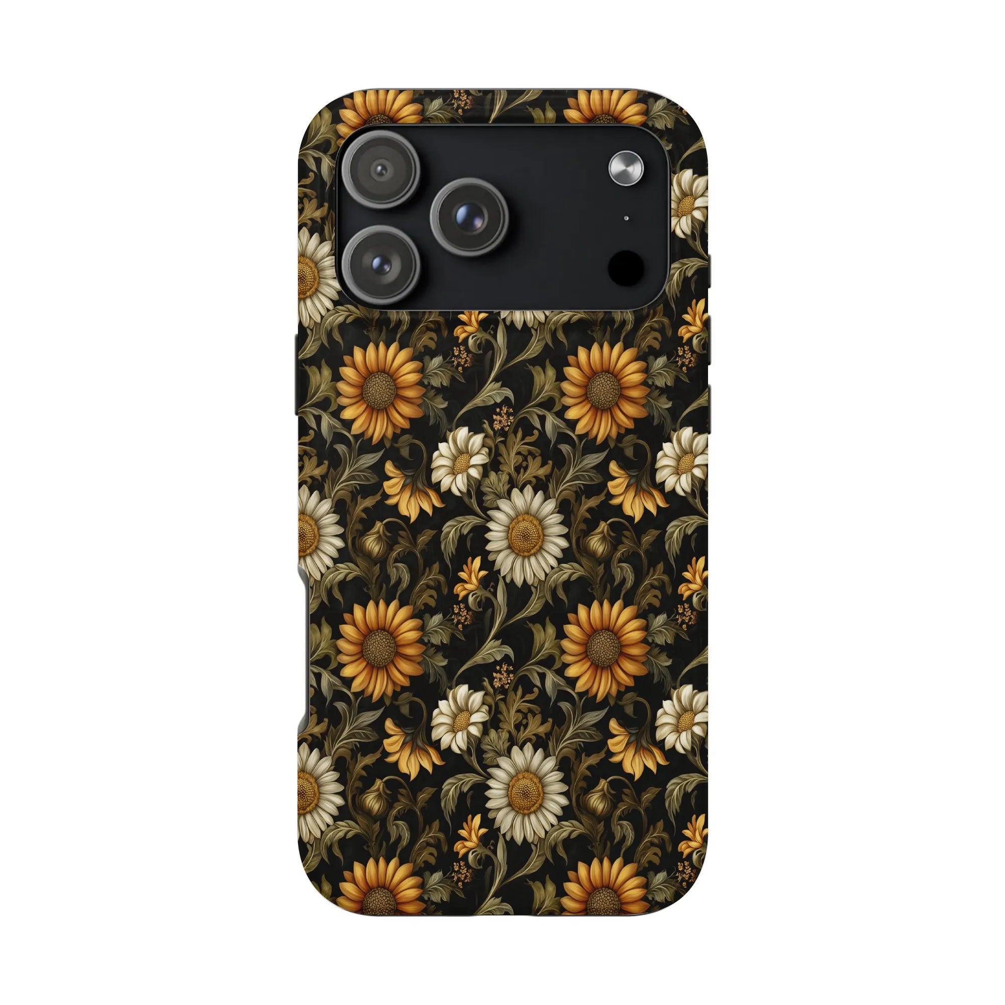 Vintage Floral iPhone Case | Sunflower & Daisy Botanical Print | Dual-Layer Shockproof Cover | Premium Aesthetic Gift for Her