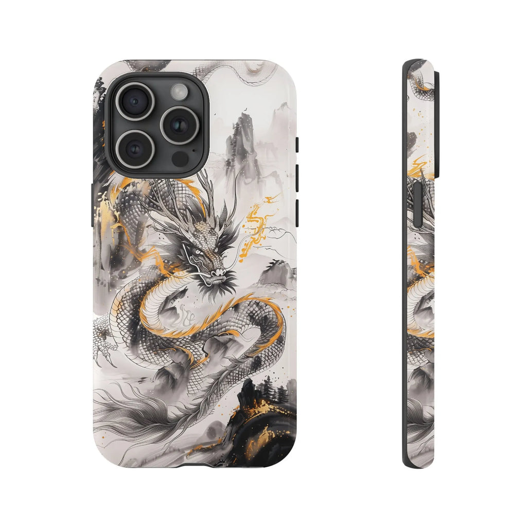 Dragon Phone Case for Samsung Galaxy | Japanese Ink Wash Art Design | Dual-Layer Tough Cover | Premium Gift for Mythology Fan