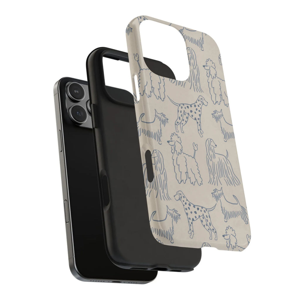 Dog Breed Pattern Samsung Case | Minimalist Sketch Art Dogs | Dual-Layer Protective Cover | Premium Gift for Dog Lover